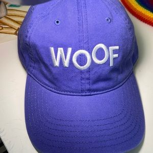 super cute purple woof hat